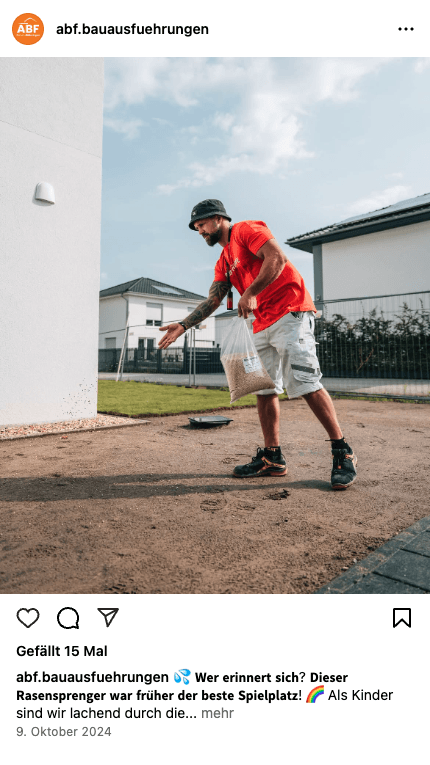 Erinnerung an den Rasensprenger: Früher Spielplatz, heute sorgt er für perfekten Rasen und weckt Kindheitserinnerungen.